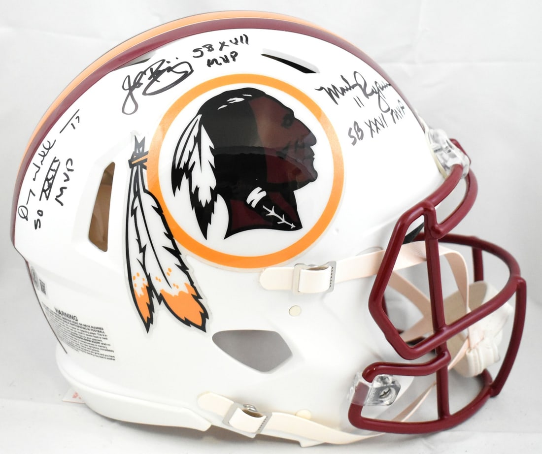Washington Redskins Signed F/S F/W Doug Williams John Riggins Mark Rypien Helmet (1 of 6)