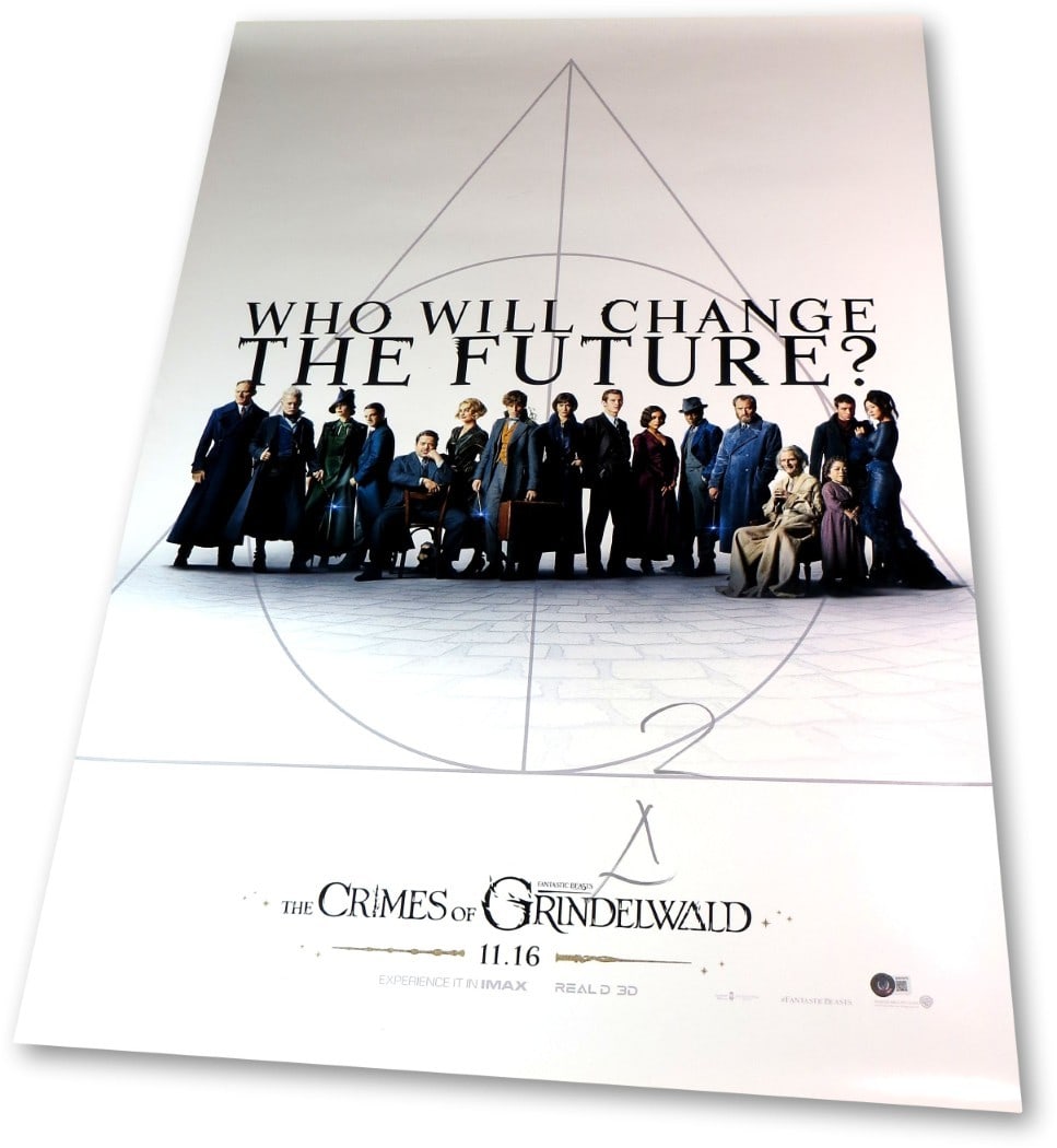 Eddie Redmayne Signed 27X40 Crimes of Grindelwald Poster BAS: Eddie Redmayne Signed 27X40 Crimes of Grindelwald Poster BAS This original 27x40 poster features the signature of Eddie Redmayne, known for his role in "Crimes of Grindelwald." The poster is authentic