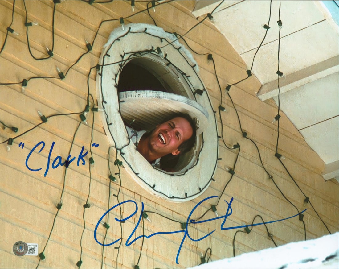 Chevy Chase Signed Clark Photo 11x14 National Lampoon Christmas BAS Authenticated: Chevy Chase Signed Clark Photo 11x14 National Lampoon Christmas BAS Authenticated This stunning 11x14 photograph features Chevy Chase as 'Clark' from the iconic film National Lampoon's Christmas Vacat
