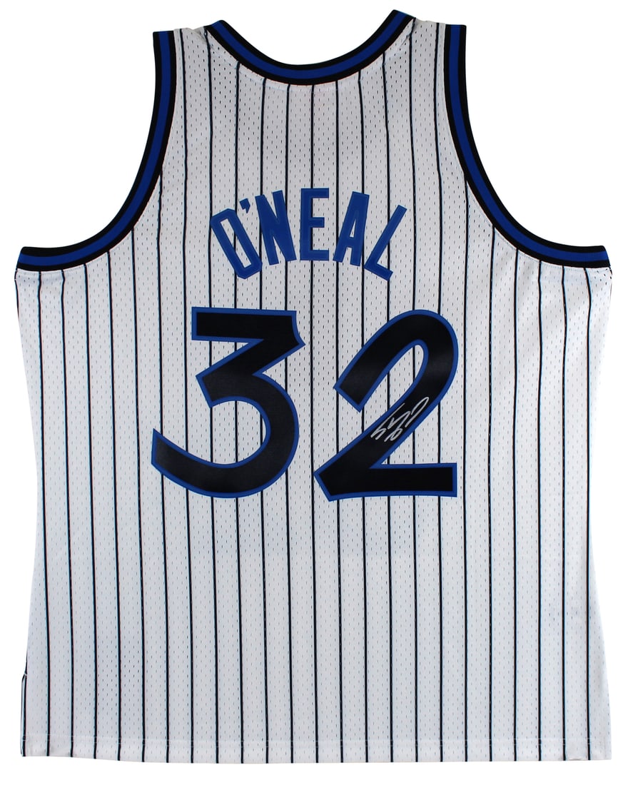 Shaquille O'Neal Signed Orlando Magic 1993-94 Jersey BAS Witnessed: Shaquille O'Neal Signed Orlando Magic 1993-94 Jersey BAS Witnessed This authentic white Mitchell & Ness 1993-94 Throwback Hardwood Classics Swingman Jersey is personally signed by Shaquille O'Neal, th