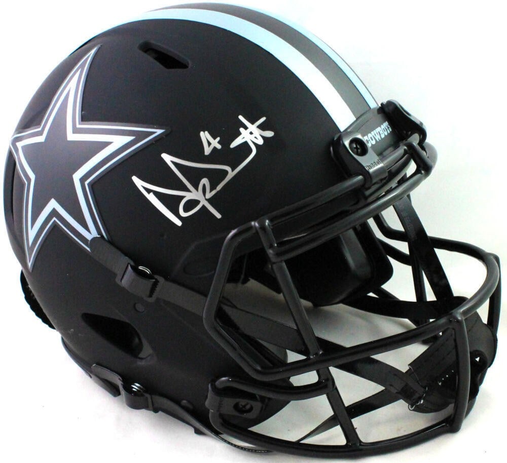 Dak Prescott Autographed Dallas Cowboys Eclipse Speed Helmet Beckett Authenticated (1 of 9)