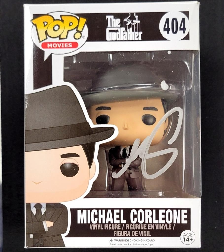 Al Pacino Signed Funko Pop Michael Corleone Autographed Beckett: Al Pacino Signed Funko Pop Michael Corleone Autographed Beckett This collectible features a Funko Pop figure of Michael Corleone from the iconic film, The Godfather. Authentically signed by the legend