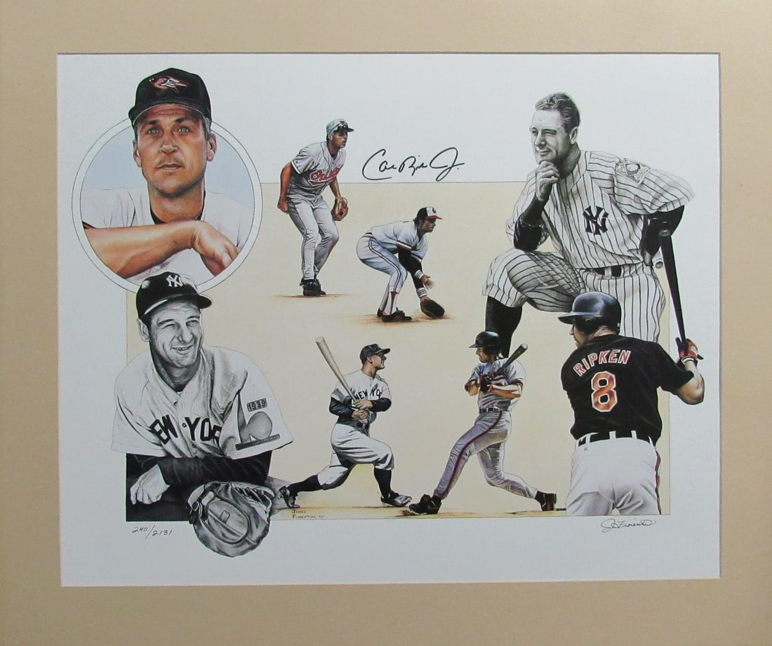 Cal Ripken Jr Signed 1995 Lithograph by James Fiorentino PSA/DNA (1 of 5)