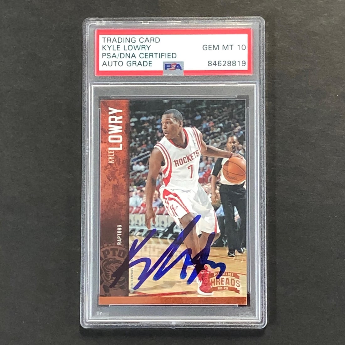2012-13 Panini Threads Kyle Lowry Signed Card PSA Slabbed Rockets (1 of 2)