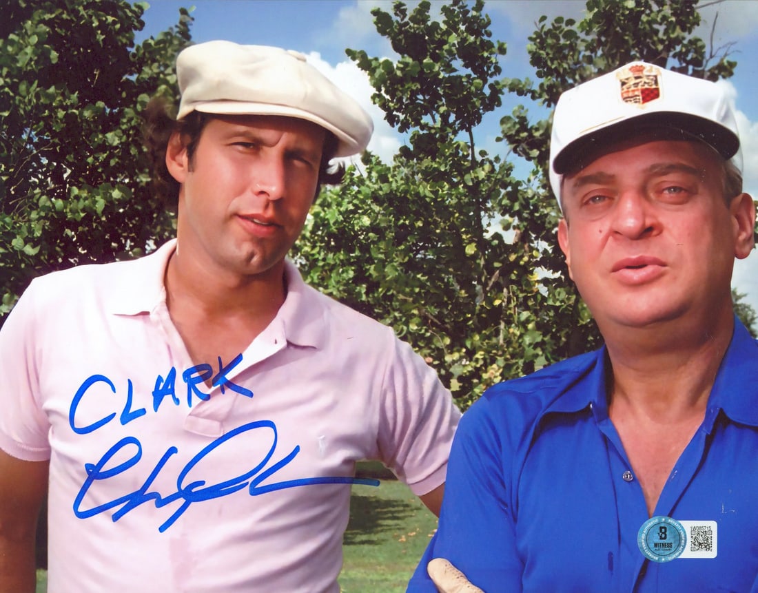 Chevy Chase Caddyshack Signed 8x10 Photo Inscribed Clark BAS Authenticated: Chevy Chase Caddyshack Signed 8x10 Photo Inscribed Clark BAS Authenticated This authentic 8x10 photograph features a personal inscription of "Clark" signed by Chevy Chase, star of the film Caddyshack.