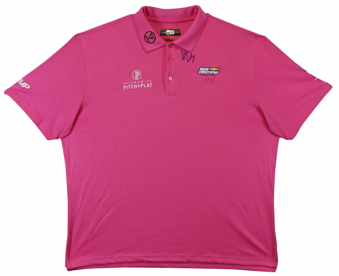 John Daly Signed Match Worn Pink Loudmouth Polo BAS Authenticated: John Daly Signed Match Worn Pink Loudmouth Polo BAS Authenticated This authentic, match-worn pink Loudmouth polo shirt has been personally signed by professional golfer John Daly. The shirt, sized XX-