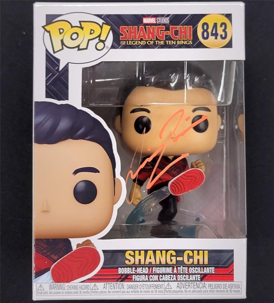 Simu Liu Autographed Shang-Chi Funko Pop Marvel Figure Beckett BAS: Simu Liu Autographed Shang-Chi Funko Pop Marvel Figure Beckett BAS This original Shang-Chi Funko Pop! figure is hand-signed by Simu Liu, the star of "Shang-Chi and the Legend of the Ten Rings." Authen