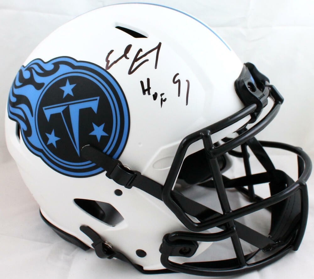 Earl Campbell Autographed Tennessee Titans Lunar Speed Helmet JSA Authenticated: Earl Campbell Autographed Tennessee Titans Lunar Speed Helmet JSA Authenticated Commemorate the legacy of Earl Campbell with this authentic Tennessee Titans Lunar Speed helmet, personally autographed