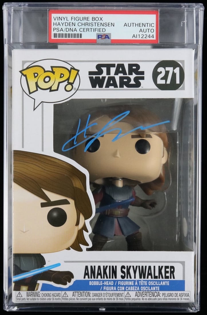 Hayden Christensen Signed Anakin Skywalker Funko Pop PSA/DNA Certified Star Wars: Hayden Christensen Signed Anakin Skywalker Funko Pop PSA/DNA Certified Star Wars This listing features an Anakin Skywalker Funko Pop, personally signed by Hayden Christensen, the iconic actor from Sta