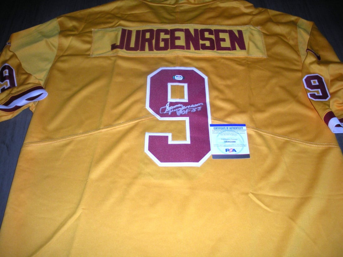Sonny Jurgensen Signed Nike Jersey PSA DNA Authenticated NFL: Sonny Jurgensen Signed Nike Jersey PSA DNA Authenticated NFL This officially licensed Nike jersey is signed by James Lofton, a prominent player in NFL history. This original jersey showcases the vibra