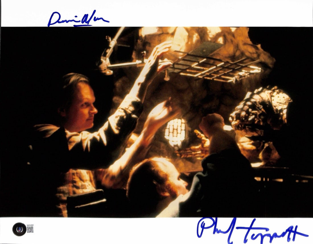 Phil Tippett Dennis Muren Star Wars Rancor Signed 11x14 Photo Beckett Certified: Phil Tippett Dennis Muren Star Wars Rancor Signed 11x14 Photo Beckett Certified This captivating 11x14 photograph features the iconic Rancor from Star Wars: Return of the Jedi, beautifully autographed