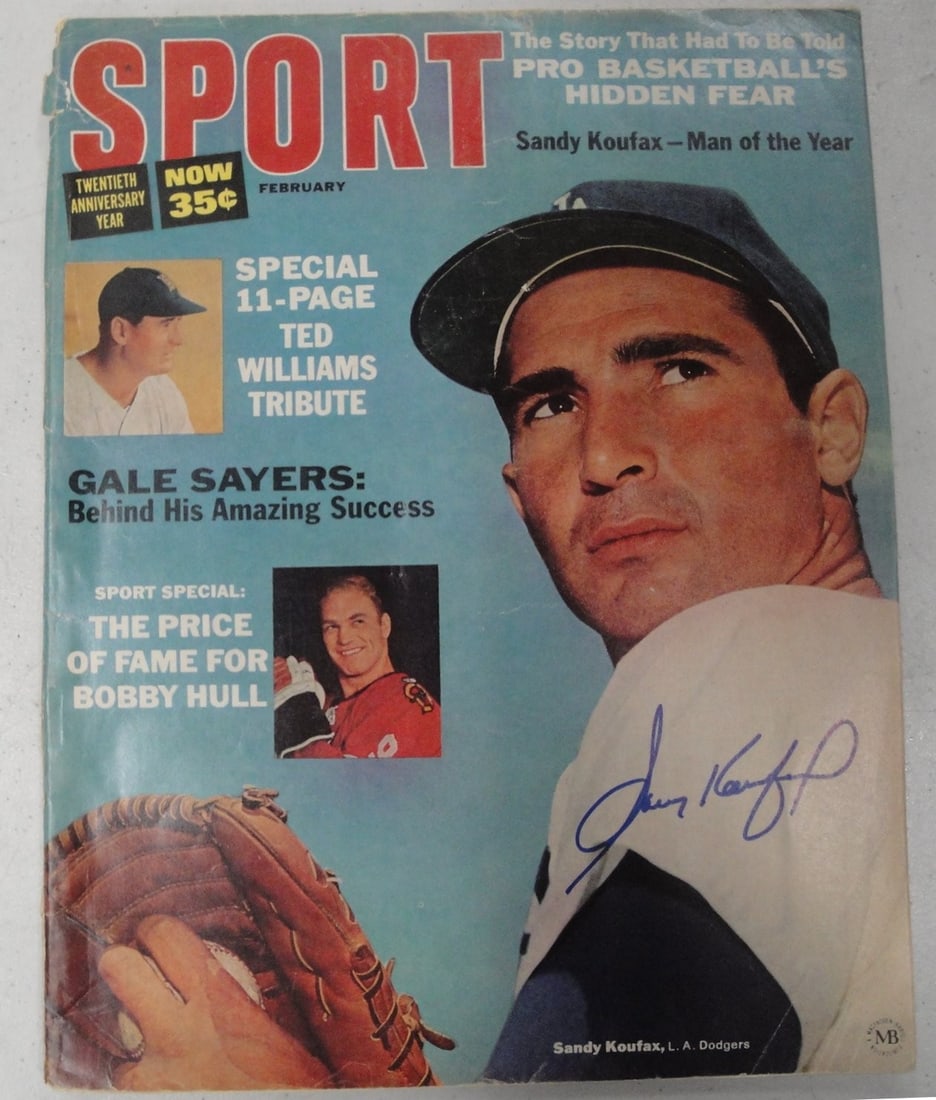 Sandy Koufax Hand Signed Dodgers Magazine JSA Authenticated: Sandy Koufax Hand Signed Dodgers Magazine JSA Authenticated This is an original, hand-signed magazine featuring Sandy Koufax, one of the most celebrated players of the Los Angeles Dodgers. The magazin