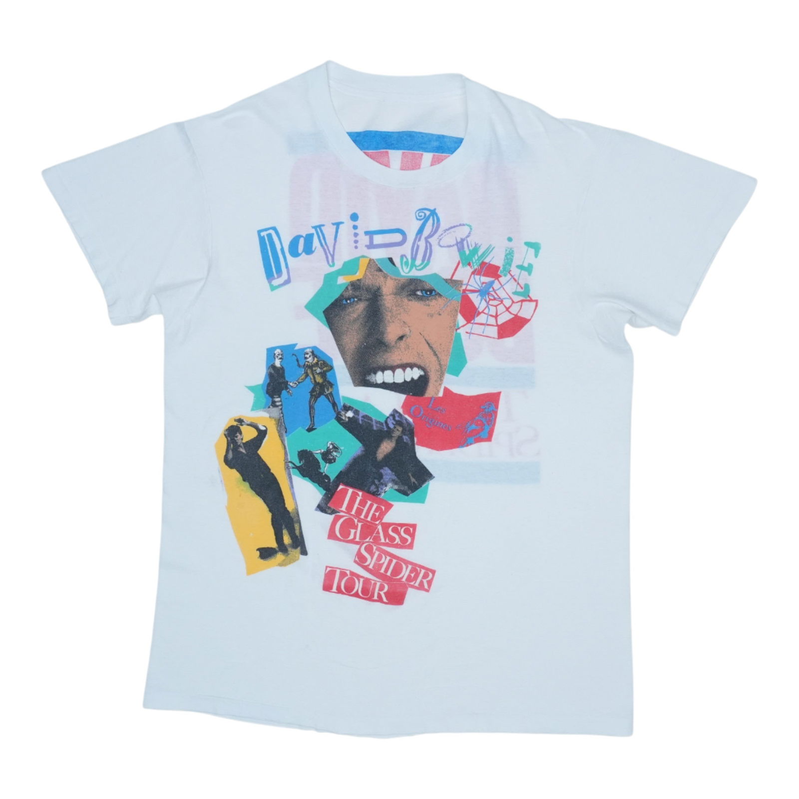 Vintage 1987 Glass Spider Tour David Bowie White Cotton T-Shirt (1 of 4)
