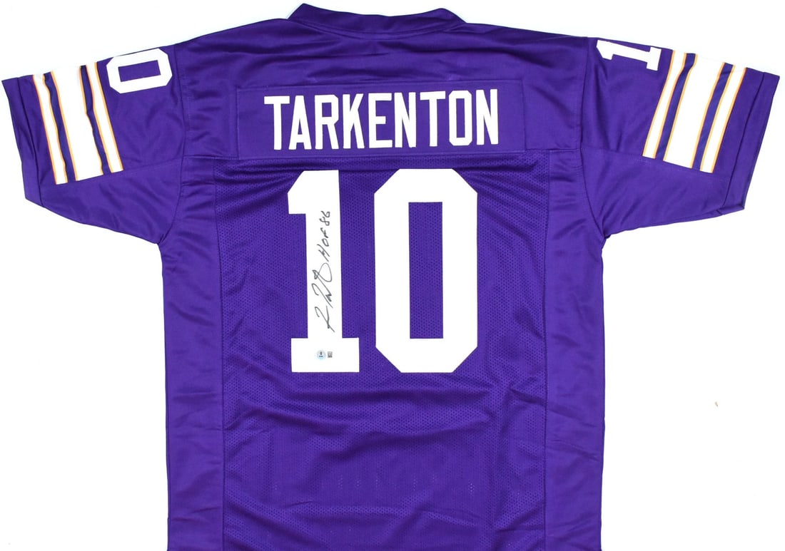 Fran Tarkenton Signed Minnesota Vikings Pro Style Jersey Beckett Authenticated (1 of 3)