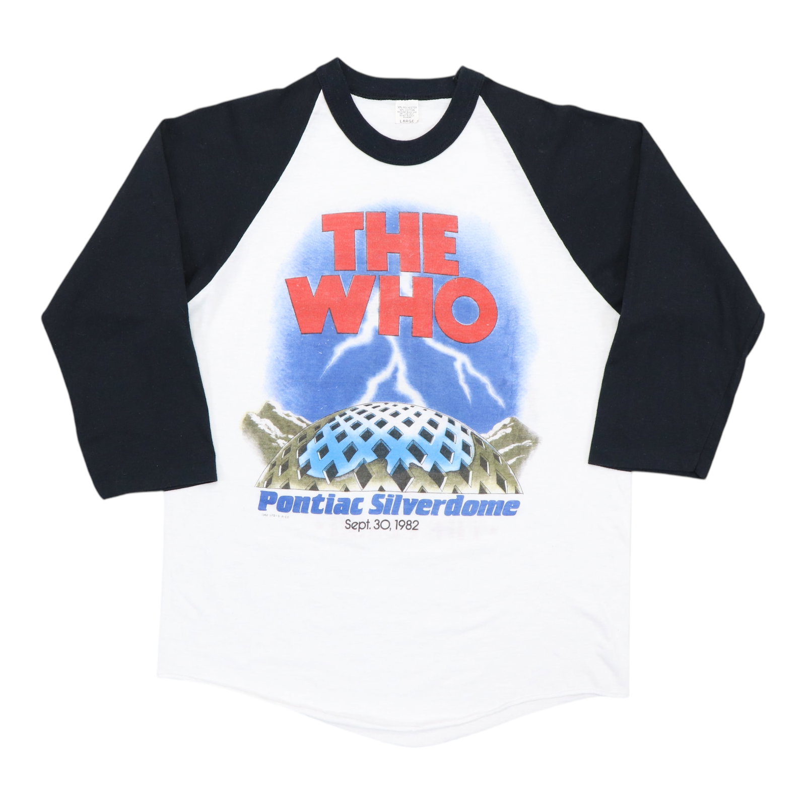 Vintage 1982 Tour Jersey Shirt Featuring The Who and The Clash: Vintage 1982 Tour Jersey Shirt Featuring The Who and The Clash This is an original vintage 1982 tour jersey shirt featuring The Who and The Clash. The shirt showcases graphics on both the front and ba