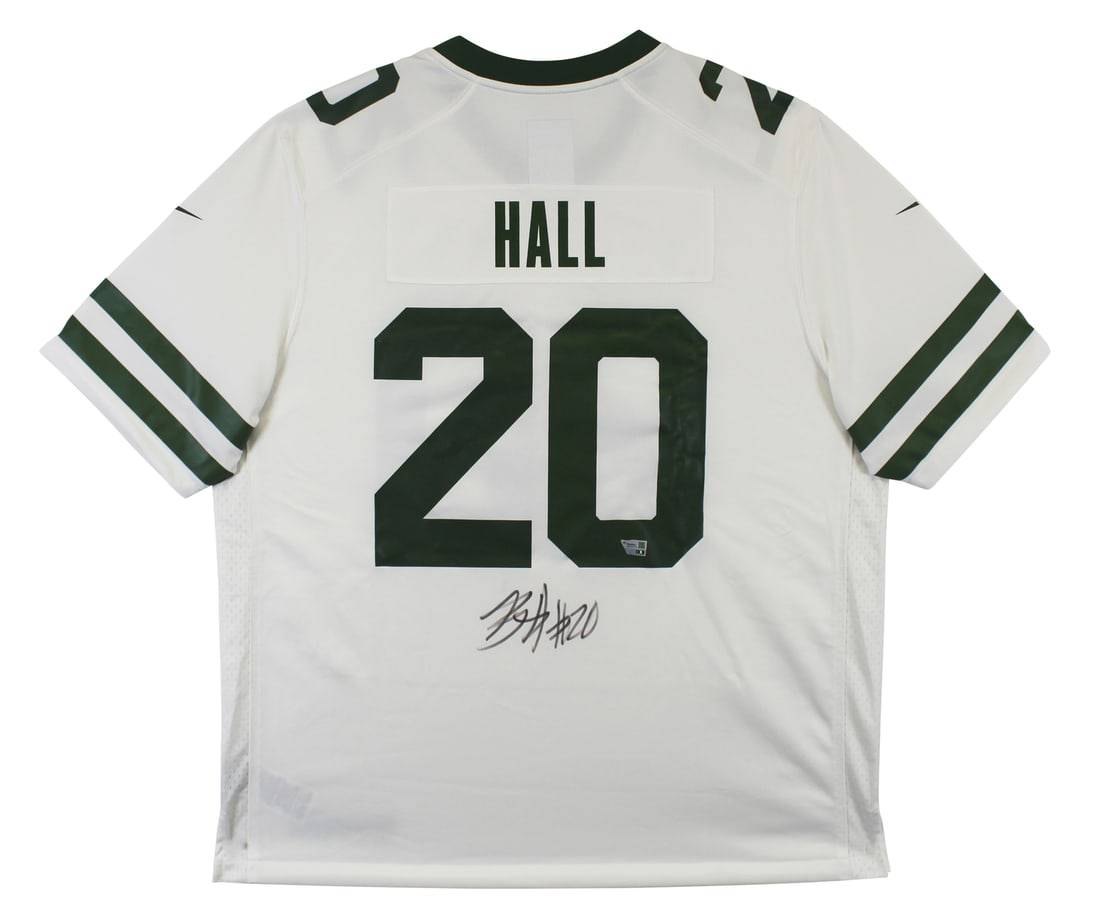 Breece Hall Signed White Nike Game Jersey New York Jets Authentic: Breece Hall Signed White Nike Game Jersey New York Jets Authentic Celebrate your support for the New York Jets with this authentic, autographed white Nike game jersey signed by Breece Hall. This X-Lar