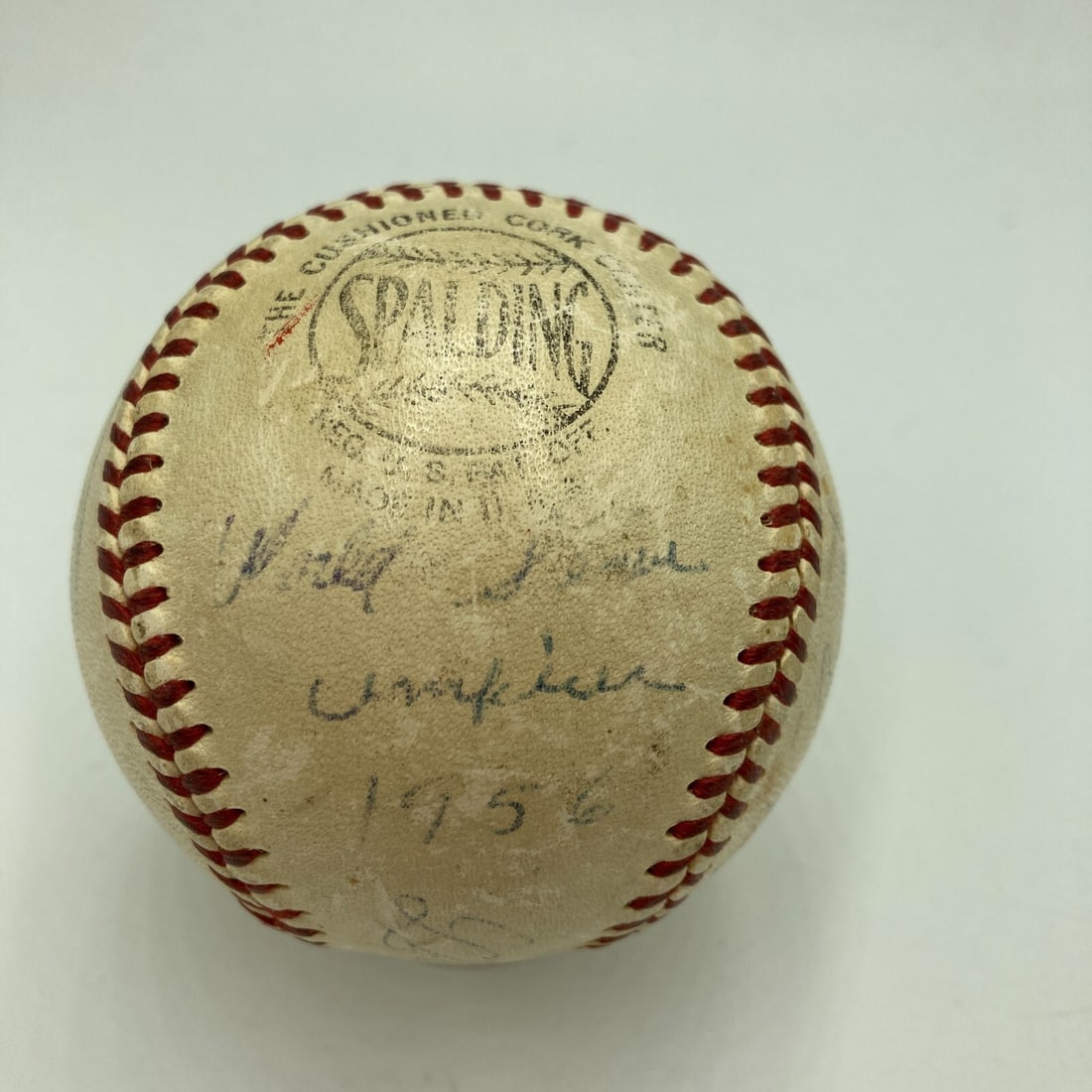 1956 World Series Don Larsen Perfect Game Signed Baseball with Umpires BAS: 1956 World Series Don Larsen Perfect Game Signed Baseball with Umpires BAS This historic 1956 World Series baseball commemorates Don Larsen's Perfect Game, a remarkable feat in baseball history. The g