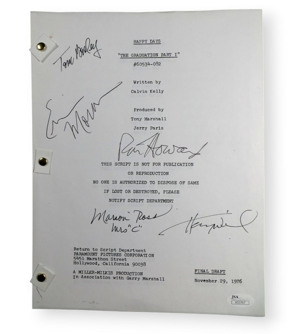 Happy Days Autographed Script by Winkler Howard Moran Bosley JSA (1 of 3)