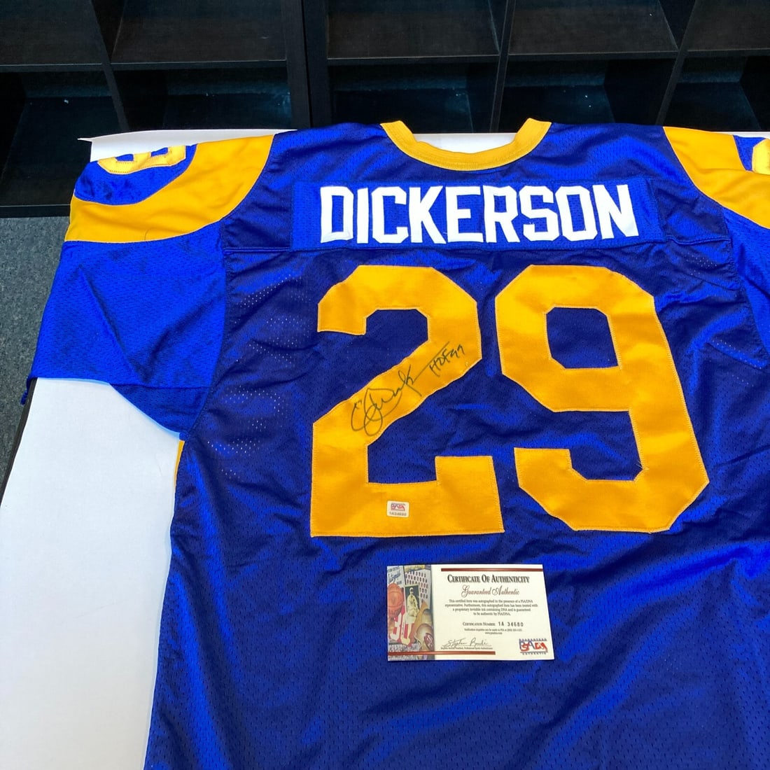 Eric Dickerson Signed Authentic St. Louis Rams Jersey PSA DNA COA HOF 1999: Eric Dickerson Signed Authentic St. Louis Rams Jersey PSA DNA COA HOF 1999 Celebrate the legacy of football legend Eric Dickerson with this authentic St. Louis Rams jersey, signed and authenticated by