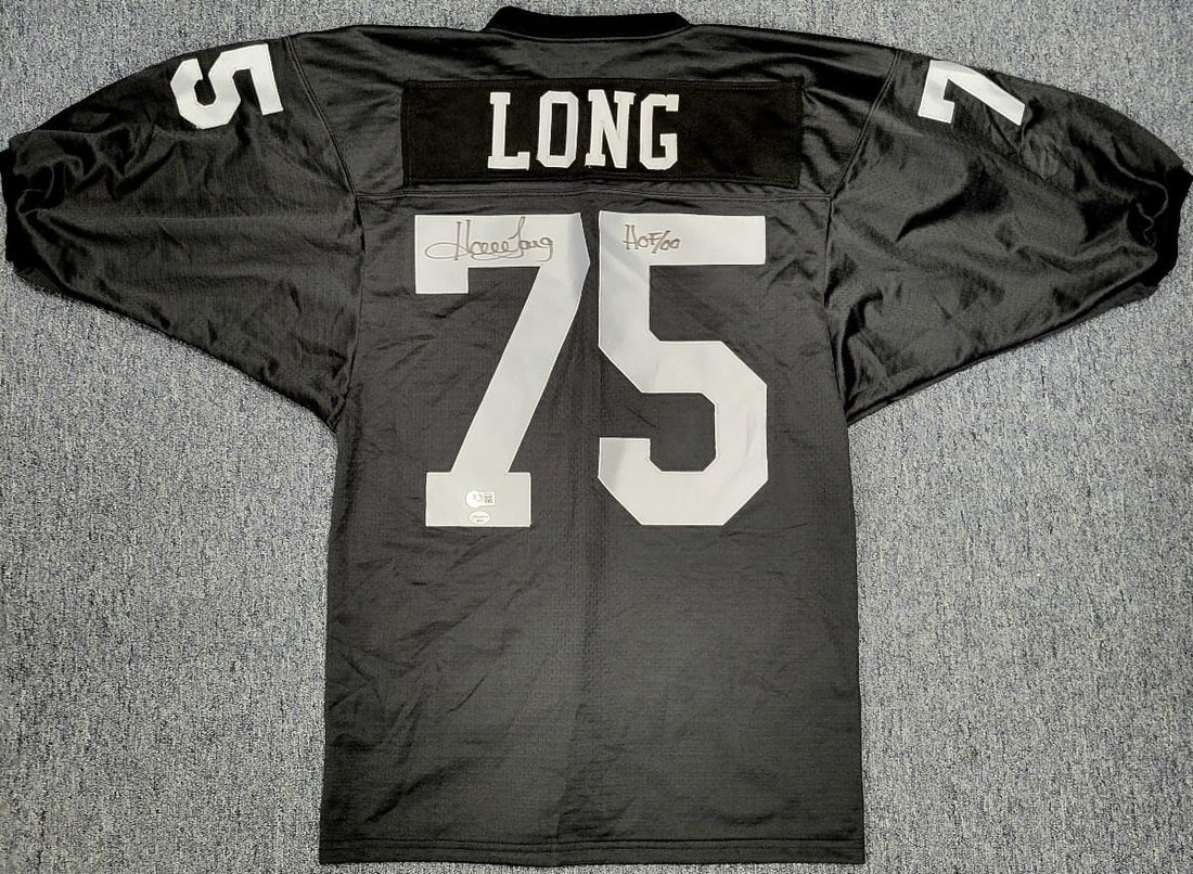 Howie Long Signed Oakland Raiders Jersey HOF 2000 Beckett Authenticated: Howie Long Signed Oakland Raiders Jersey HOF 2000 Beckett Authenticated This original Oakland Raiders jersey is signed by the legendary Howie Long, who is honored with the inscription "HOF 2000". The