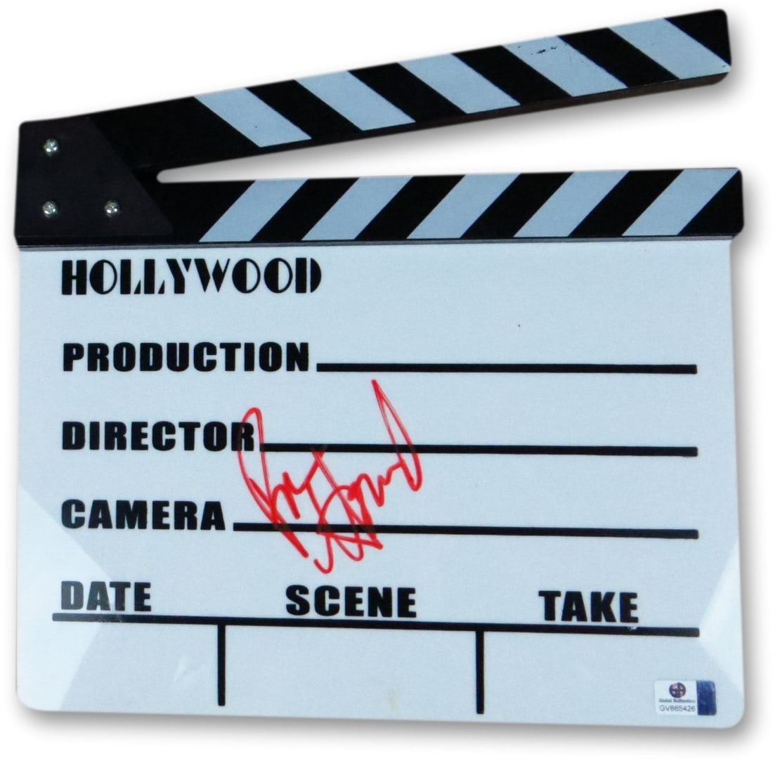 Ron Howard Autographed Movie Clapper Certified by Global Authentics: Ron Howard Autographed Movie Clapper Certified by Global Authentics This authentic movie clapper has been personally signed by legendary director Ron Howard. The signature comes with authentication fr
