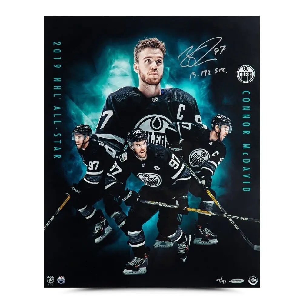 Connor McDavid Signed 16x20 Photo 2019 All-Star Limited Edition Oilers: Connor McDavid Signed 16x20 Photo 2019 All-Star Limited Edition Oilers This striking 16x20 photo captures Connor McDavid during the 2019 All-Star game, showcasing the Edmonton Oilers' superstar in act