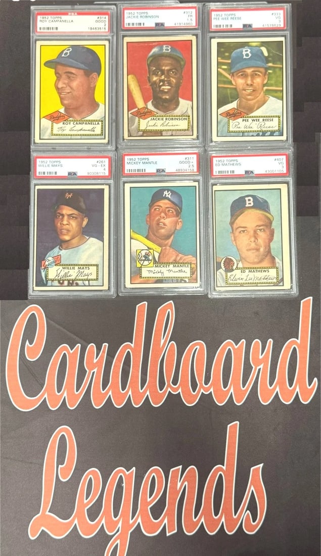 1952 Topps Complete Baseball Set 1-407 with Mickey Mantle Rookie Card: 1952 Topps Complete Baseball Set 1-407 with Mickey Mantle Rookie Card This 1952 Topps Complete Baseball Set includes 407 cards, featuring a remarkable collection of iconic players. Among the highlight