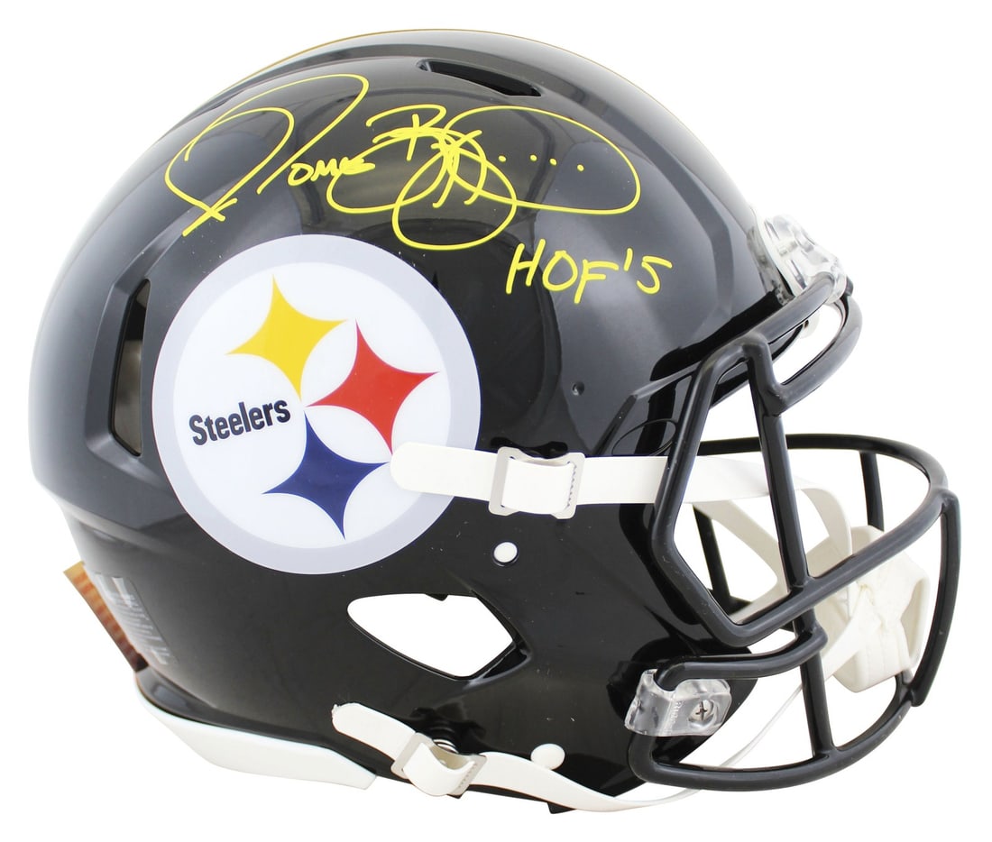 Jerome Bettis Signed Full Size Speed Proline Helmet HOF 15 BAS Authenticated: Jerome Bettis Signed Full Size Speed Proline Helmet HOF 15 BAS Authenticated This authentic full-size Speed Proline helmet is personally signed by Jerome Bettis, a legendary player of the Pittsburgh S