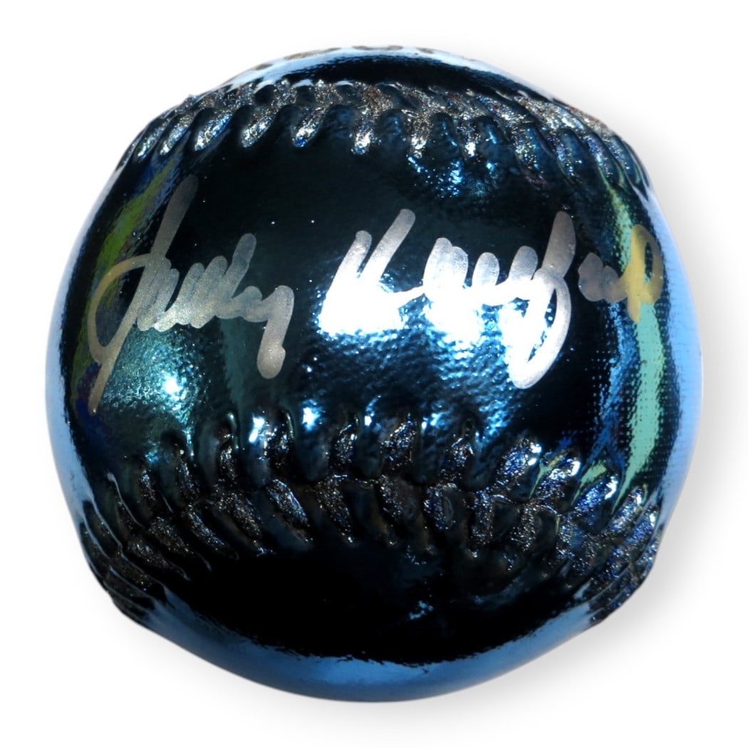 Sandy Koufax Autographed Blue Baseball MLB Authenticated Dodgers: Sandy Koufax Autographed Blue Baseball MLB Authenticated Dodgers This is an original Sandy Koufax autographed blue baseball, a must-have for any Los Angeles Dodgers fan and baseball memorabilia collec