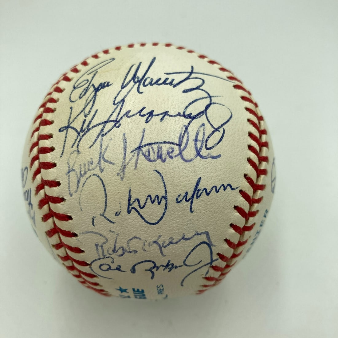 1994 All Star Game Team Signed Baseball JSA COA Cal Ripken Jr Kirby Puckett 28 Signatures: 1994 All Star Game Team Signed Baseball JSA COA Cal Ripken Jr Kirby Puckett 28 Signatures This 1994 All Star Game baseball is a remarkable collectible, featuring the signatures of 28 players from the