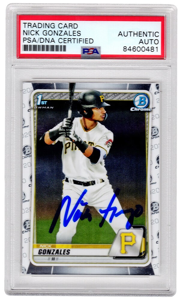 Nick Gonzales Autographed 2020 Topps Bowman Chrome RC Card PSA (1 of 2)
