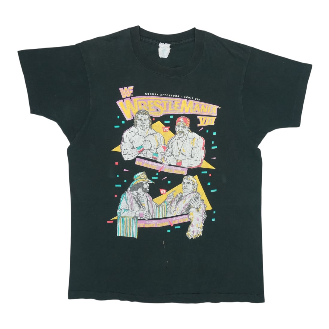 Vintage WWF Wrestlemania 1992 Black Cotton Graphic T-Shirt Extra Large: Vintage WWF Wrestlemania 1992 Black Cotton Graphic T-Shirt Extra Large This is an original vintage 1992 Wrestlemania WWF shirt featuring graphics on both the front and back. It is a true vintage item