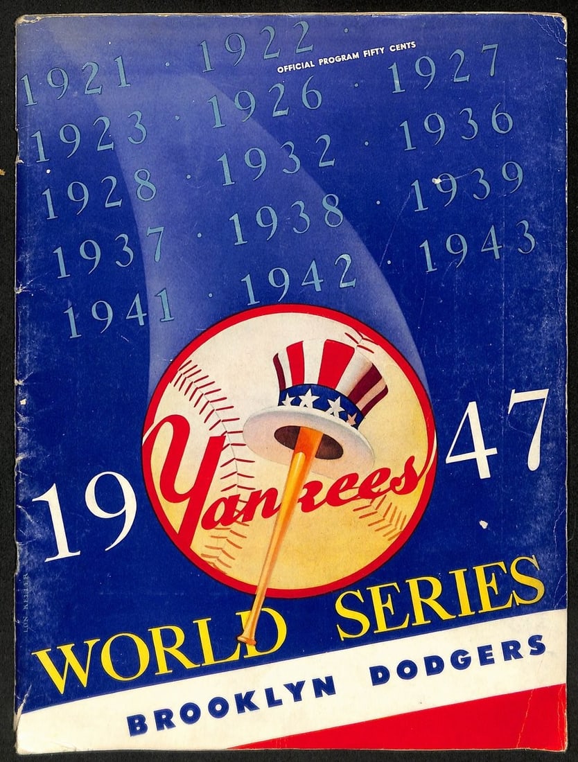 1947 World Series Program Brooklyn Dodgers vs New York Yankees Jackie Robinson Debut: 1947 World Series Program Brooklyn Dodgers vs New York Yankees Jackie Robinson Debut Celebrate the historic 1947 World Series with this original program featuring the Brooklyn Dodgers and New York Yan