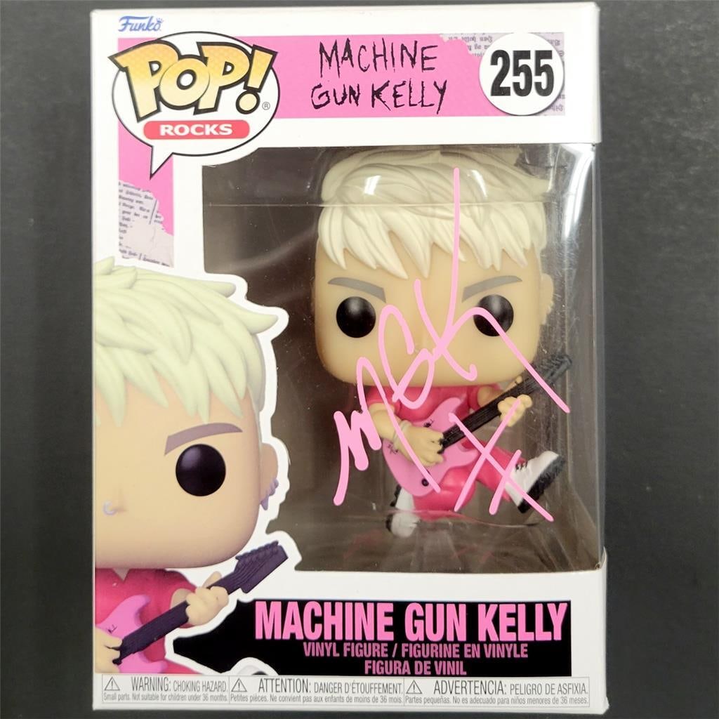 Machine Gun Kelly Signed Funko Pop Figure Beckett Authenticated: Machine Gun Kelly Signed Funko Pop Figure Beckett Authenticated This Machine Gun Kelly Funko Pop! figure features a genuine autograph, authenticated by Beckett. It is an original piece and is in pre-o