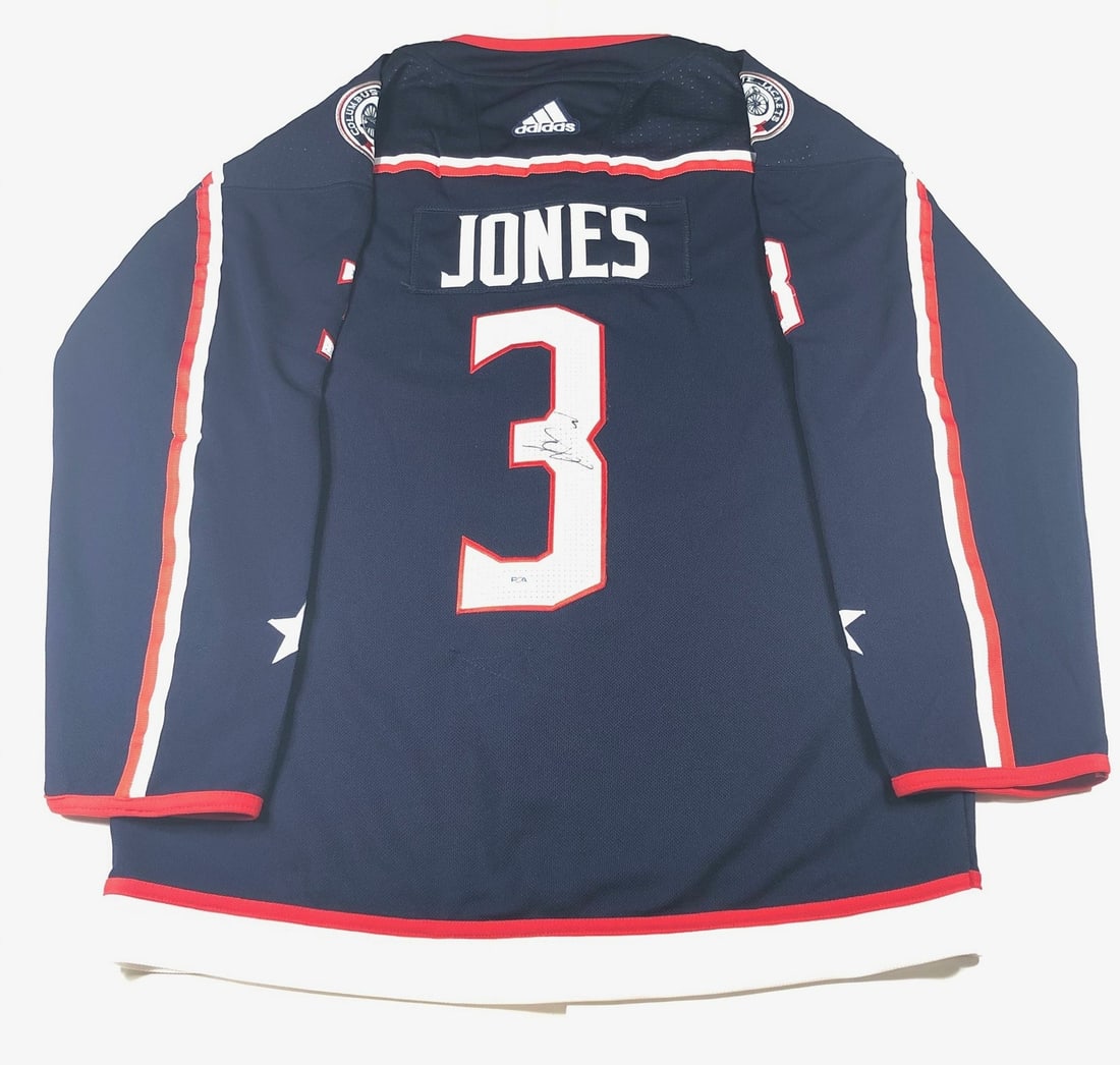 Seth Jones Signed Jersey Autographed PSA/DNA Columbus Blue Jackets: Seth Jones Signed Jersey Autographed PSA/DNA Columbus Blue Jackets Showcase your support for the Columbus Blue Jackets with this original stitched jersey signed by star player Seth Jones. This authent