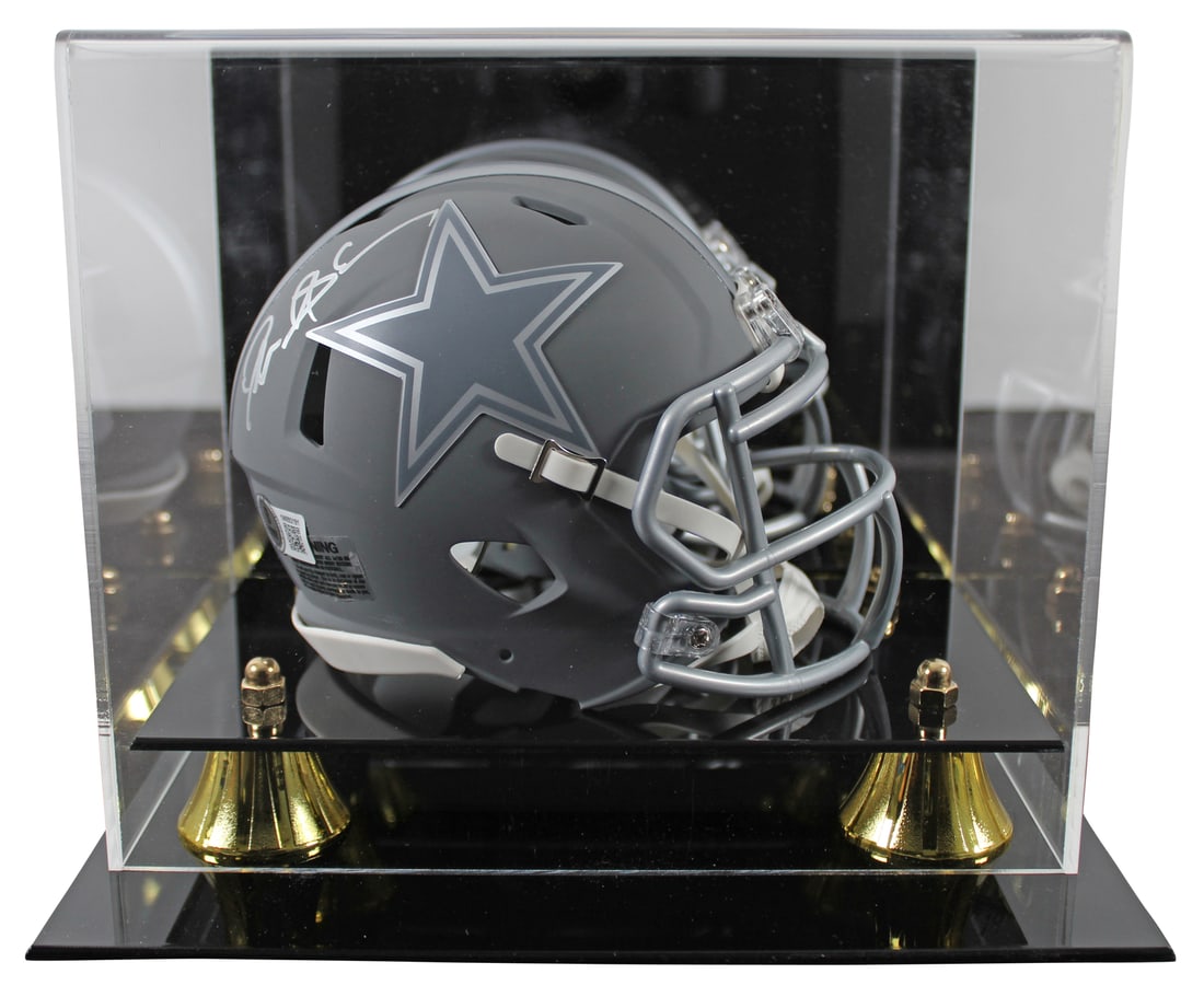 Deion Sanders Signed Dallas Cowboys Slate Mini Helmet with Beckett Authentication: Deion Sanders Signed Dallas Cowboys Slate Mini Helmet with Beckett Authentication This authentic mini helmet is a striking tribute to Deion Sanders, featuring his signature on a sleek alternate slate