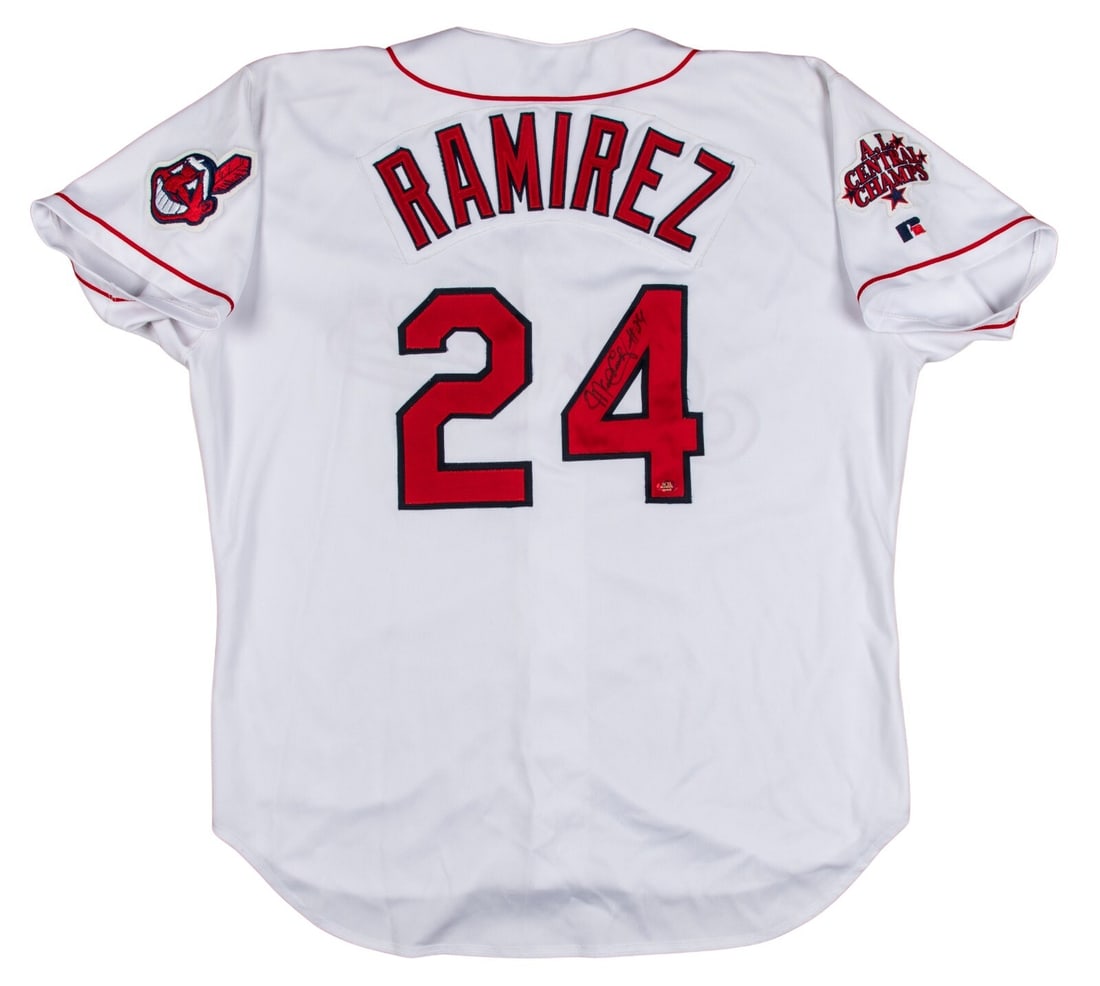 1999 Manny Ramirez Signed Game Used Jersey Cleveland Indians Beckett COA: 1999 Manny Ramirez Signed Game Used Jersey Cleveland Indians Beckett COA Own a piece of baseball history with this 1999 Cleveland Indians game-used jersey, signed by the renowned outfielder Manny Rami