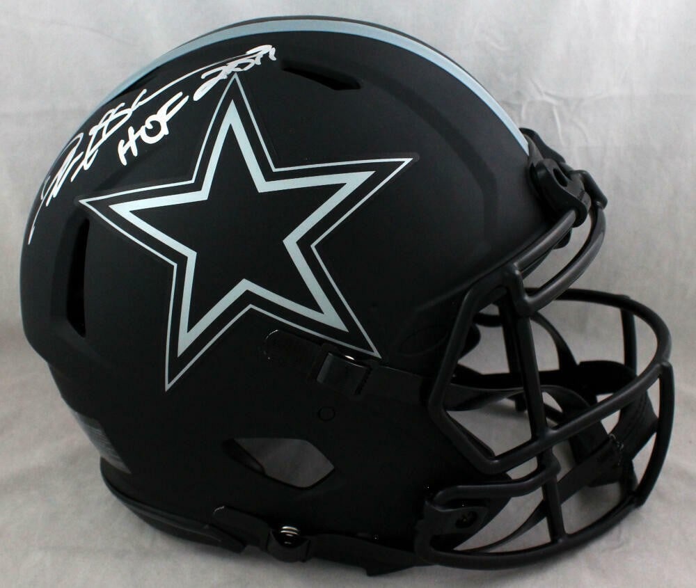 Deion Sanders Autographed Dallas Cowboys Eclipse Helmet Beckett Authenticated: Deion Sanders Autographed Dallas Cowboys Eclipse Helmet Beckett Authenticated This authentic full-size Eclipse helmet is signed by Deion Sanders, a legendary player of the Dallas Cowboys. The item is