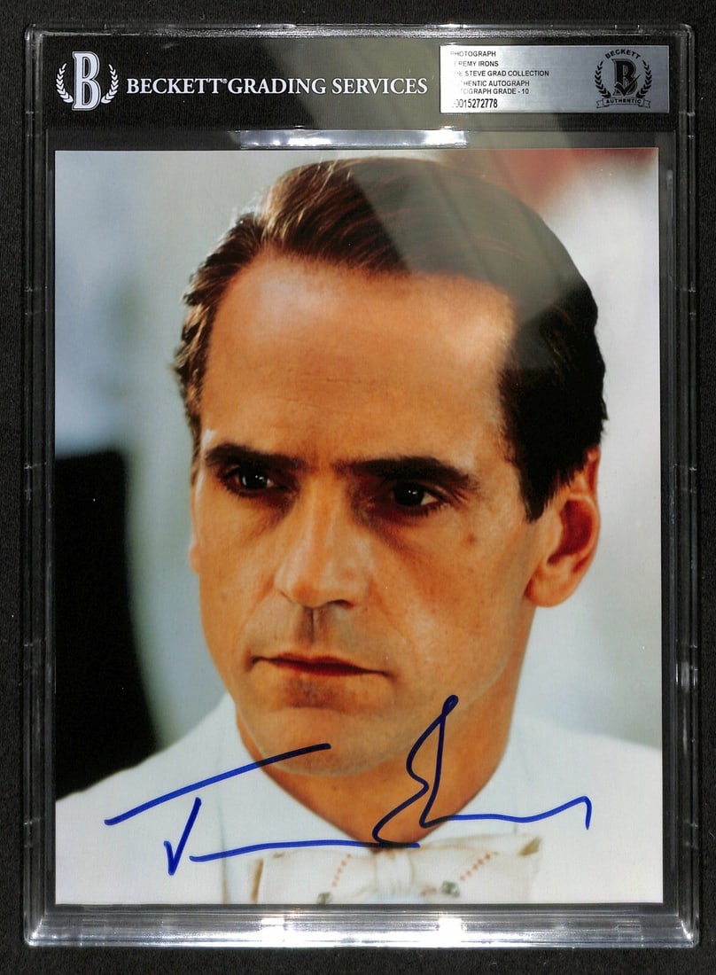 Jeremy Irons Signed 8x10 Photo Reversal of Fortune BAS 10: Jeremy Irons Signed 8x10 Photo Reversal of Fortune BAS 10 This stunning 8x10 color photograph captures English actor Jeremy Irons as Claus von Bulow from the acclaimed film "Reversal of Fortune." The
