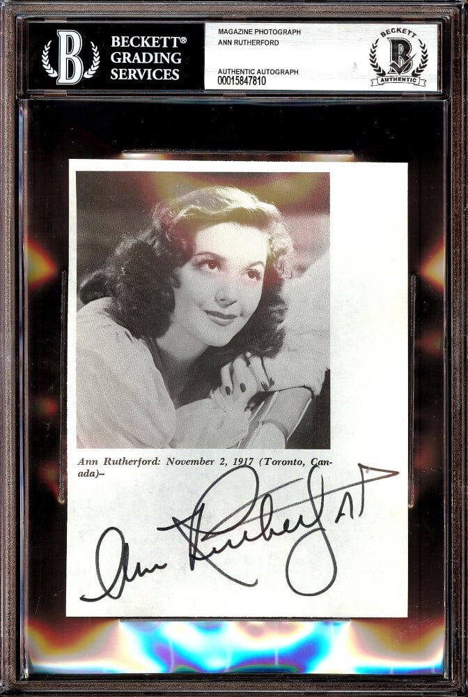 Ann Rutherford Signed Photo Gone with the Wind Beckett Authenticated 6 x 9 (1 of 1)