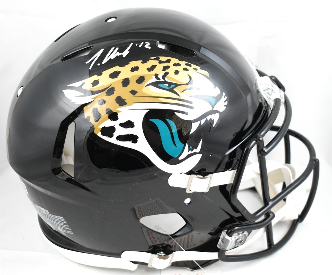 Travis Hunter Signed Jaguars Full Size Authentic Helmet Beckett Authenticated: Travis Hunter Signed Jaguars Full Size Authentic Helmet Beckett Authenticated This authentic full-size helmet is a must-have for any Jacksonville Jaguars fan and collector. Featuring the signature of