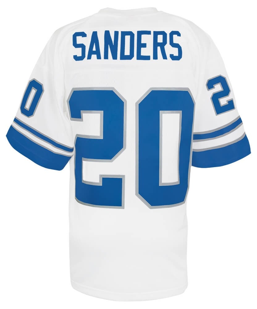Barry Sanders 1996 Detroit Lions White Throwback NFL Jersey XL: Barry Sanders 1996 Detroit Lions White Throwback NFL Jersey XL Show your support for the Detroit Lions with this authentic Barry Sanders 1996 throwback football jersey. This Mitchell & Ness NFL Legacy
