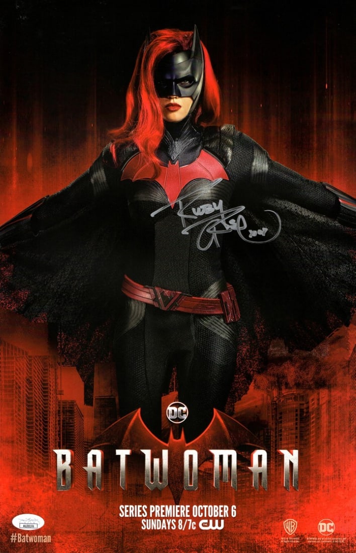 Ruby Rose Autographed Batwoman Poster 11X17 JSA Certified 2019: Ruby Rose Autographed Batwoman Poster 11X17 JSA Certified 2019 This original 11X17 poster features the striking portrayal of Batwoman by Ruby Rose, beautifully autographed for fans and collectors alik