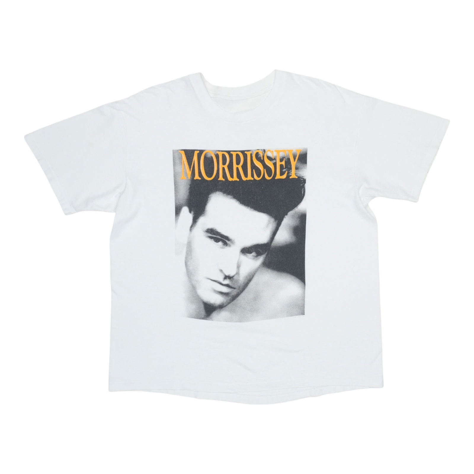 Vintage 1991 Morrissey White Cotton Original T Shirt: Vintage 1991 Morrissey White Cotton Original T Shirt This is an original vintage 1991 Morrissey shirt, not a modern reproduction. The shirt is made from 100% cotton and features no back graphics. It i