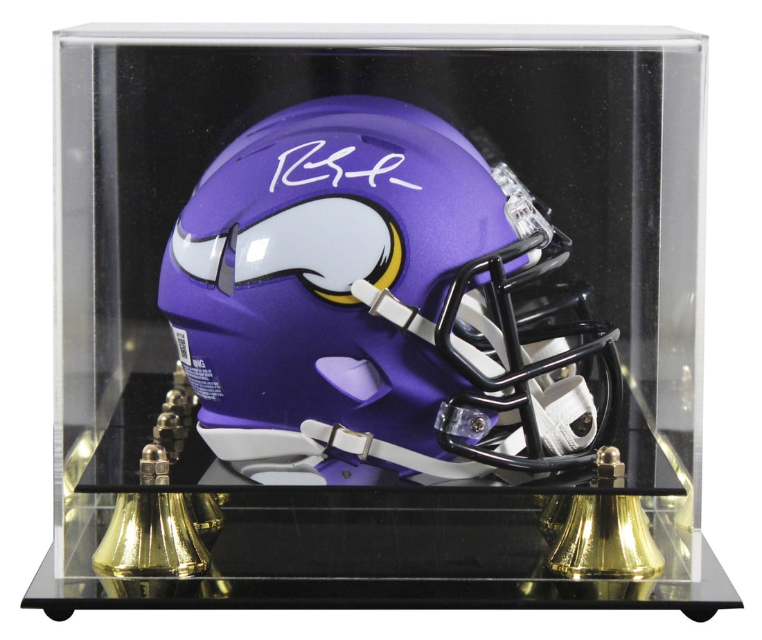 Randy Moss Signed Mini Helmet with Beckett Authentication Vikings: Randy Moss Signed Mini Helmet with Beckett Authentication Vikings This authentic speed mini helmet has been personally signed by Randy Moss, the legendary wide receiver of the Minnesota Vikings. It fe
