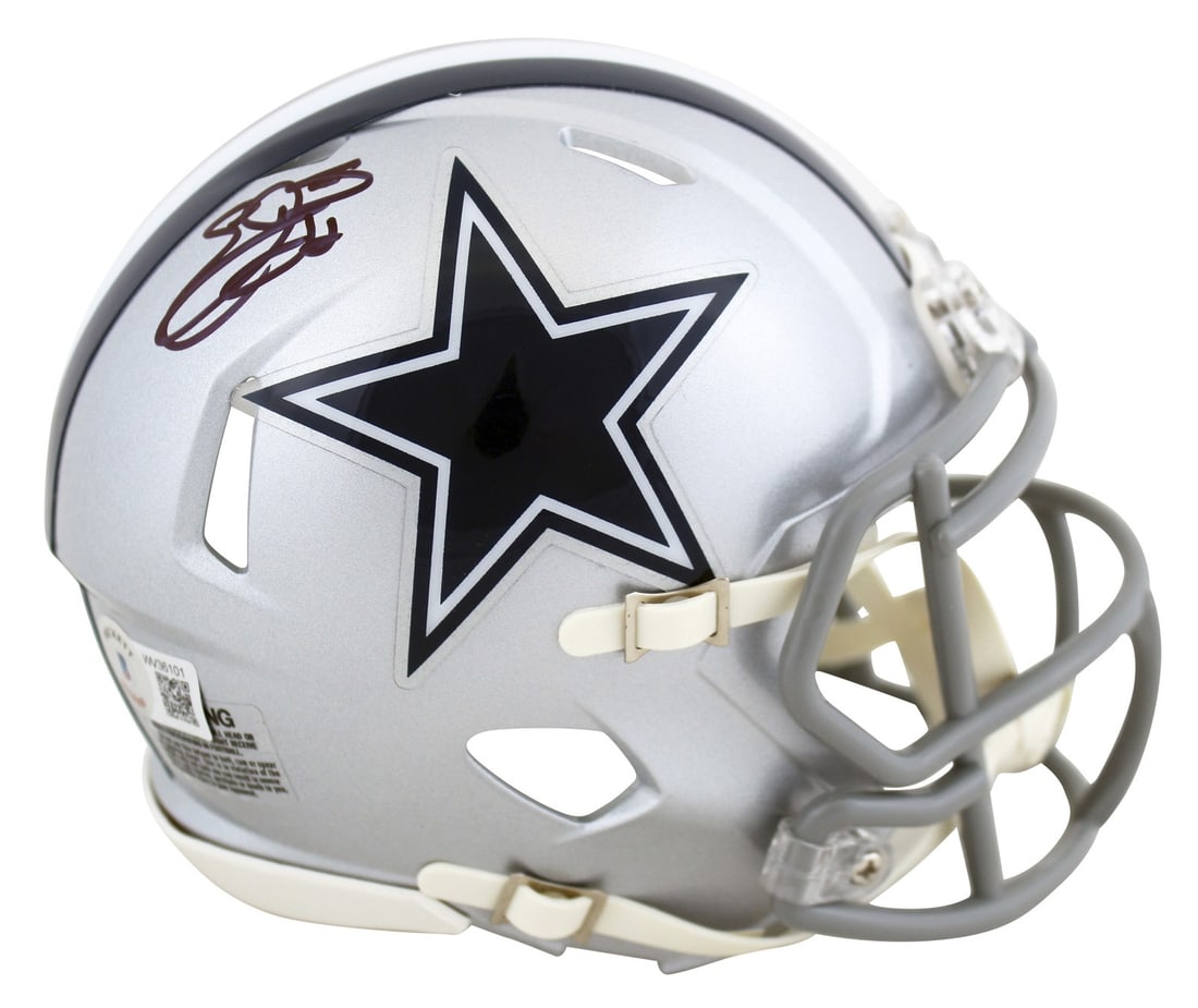 Emmitt Smith Signed Dallas Cowboys Speed Mini Helmet BAS Authenticated: Emmitt Smith Signed Dallas Cowboys Speed Mini Helmet BAS Authenticated This authentic signed Speed Mini Helmet features the signature of Emmitt Smith, a legendary player of the Dallas Cowboys. The hel