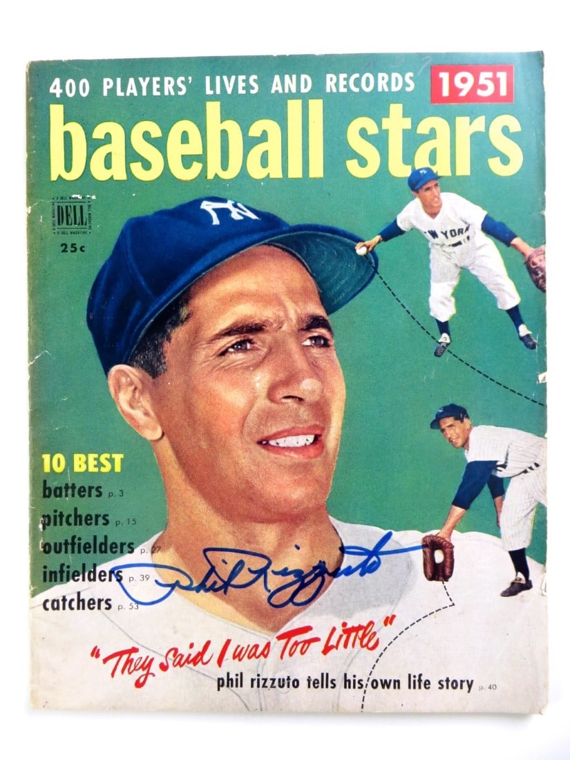 Phil Rizzuto Signed Original Magazine New York Yankees JSA Authenticated: Phil Rizzuto Signed Original Magazine New York Yankees JSA Authenticated This is an original magazine featuring Phil Rizzuto, the legendary New York Yankees player, autographed by him. The magazine is