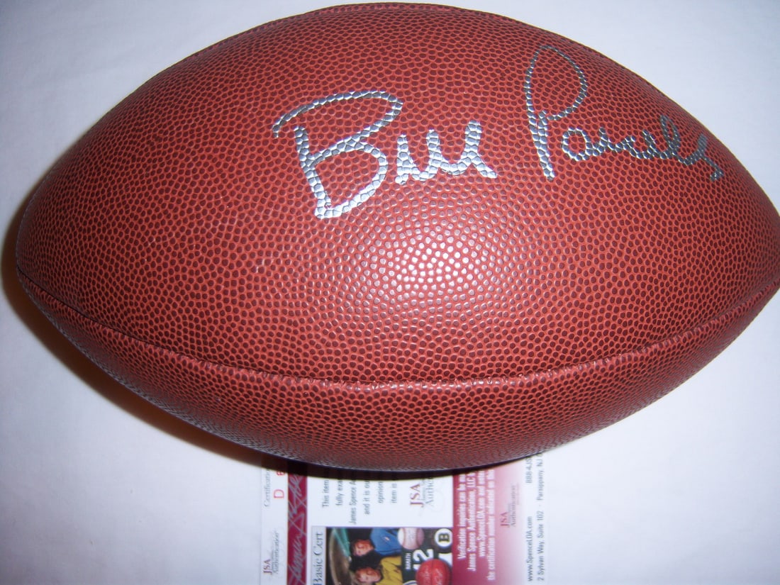 Bill Parcells Signed NFL Football with JSA COA: Bill Parcells Signed NFL Football with JSA COA This is an officially licensed NFL football signed by legendary coach Bill Parcells, known for his impactful coaching in both the New York Giants and Mia
