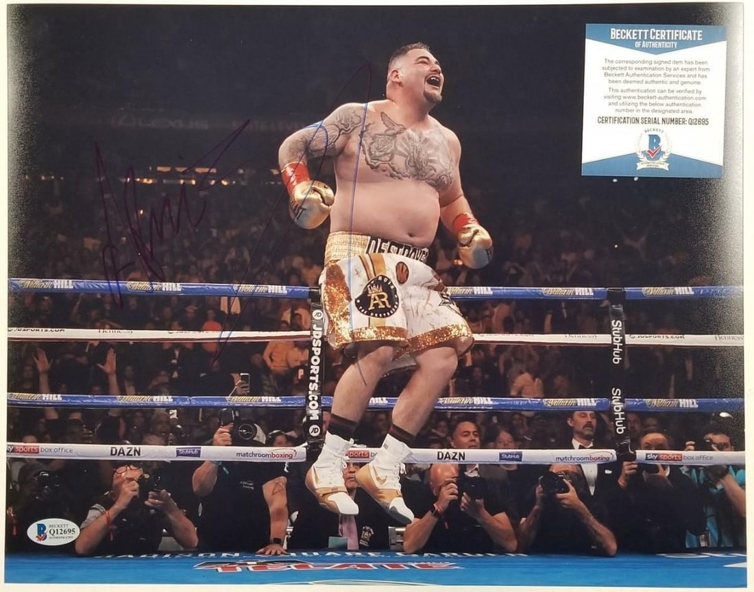 Andy Ruiz Jr Signed 11x14 Photo vs Anthony Joshua Beckett BAS COA: Andy Ruiz Jr Signed 11x14 Photo vs Anthony Joshua Beckett BAS COA This is an authentic signed 11x14 photo of Andy Ruiz Jr. from his notable boxing match against Anthony Joshua. The autograph comes wit