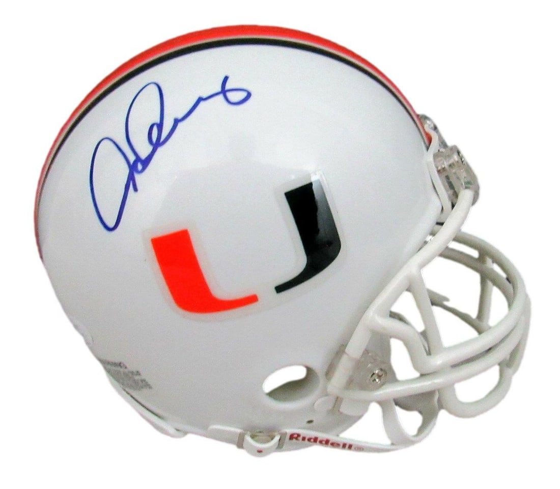 Alex Rodriquez Autographed University of Miami Mini Helmet JSA Certified: Alex Rodriquez Autographed University of Miami Mini Helmet JSA Certified This is an Alex Rodriguez signed mini football helmet representing the University of Miami. The helmet showcases the signature